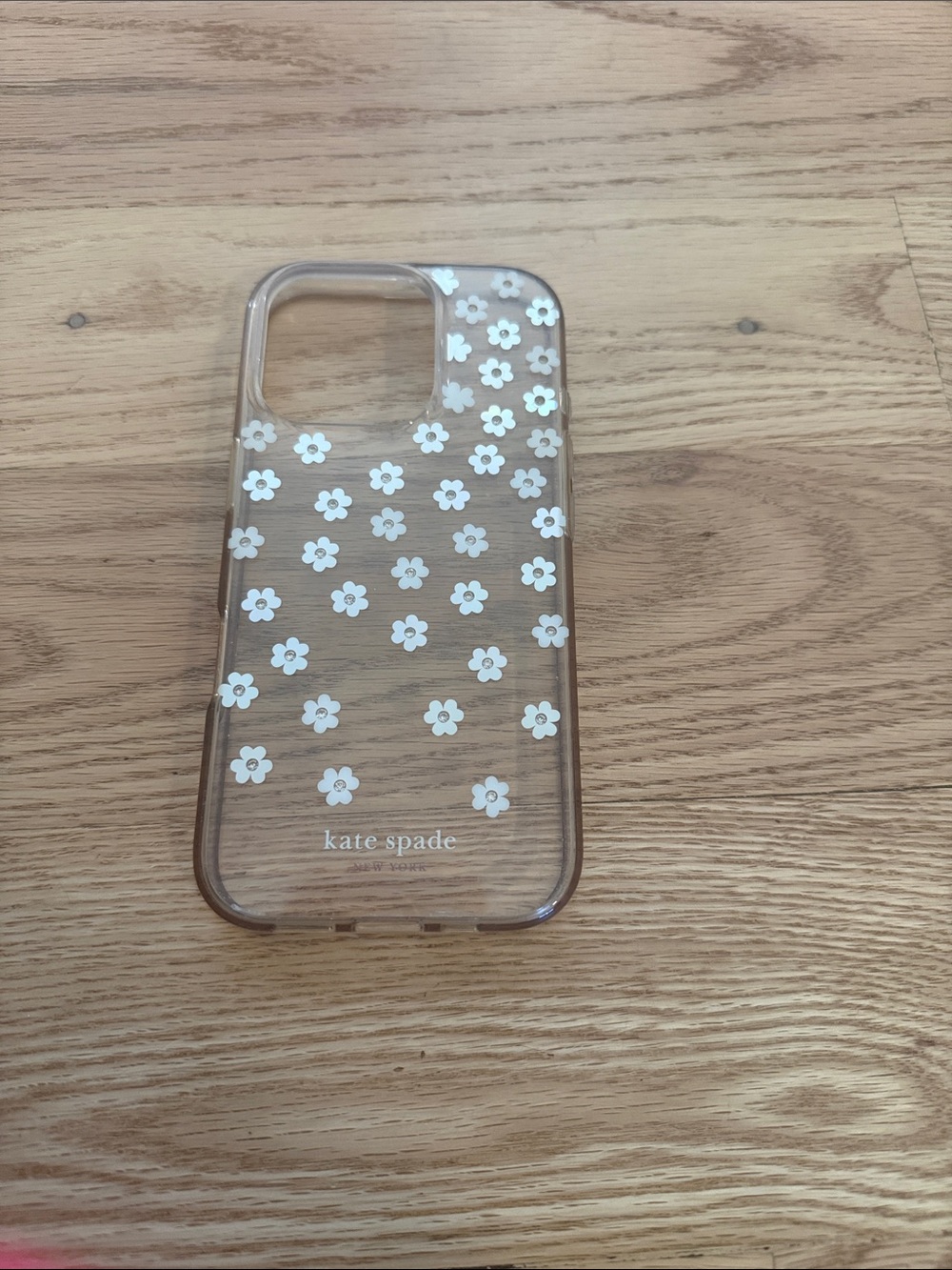 kate spade Clear iPhone Case with White Daisy Pattern